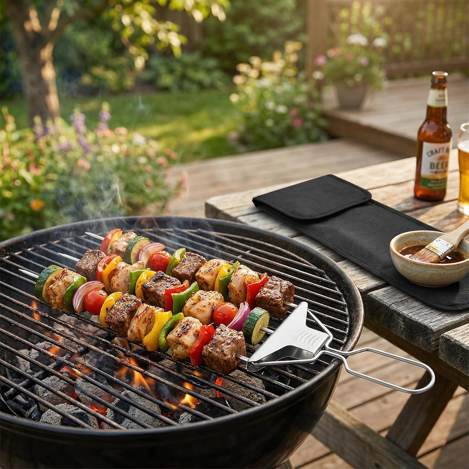 3‑Prong Stainless Steel Skewers for Grilling