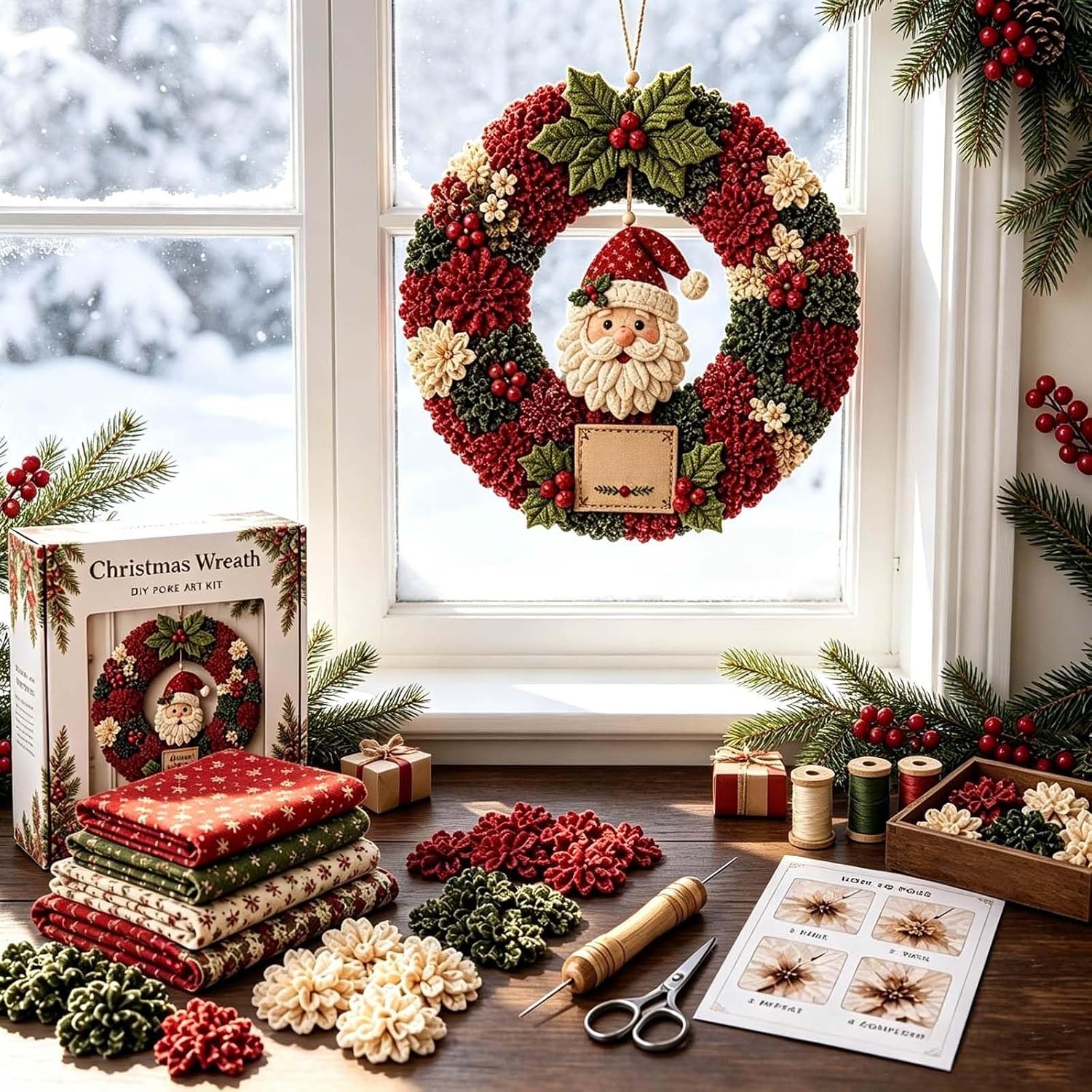 🎄 No-Sew  Fabric Christmas Wreath Craft Kit