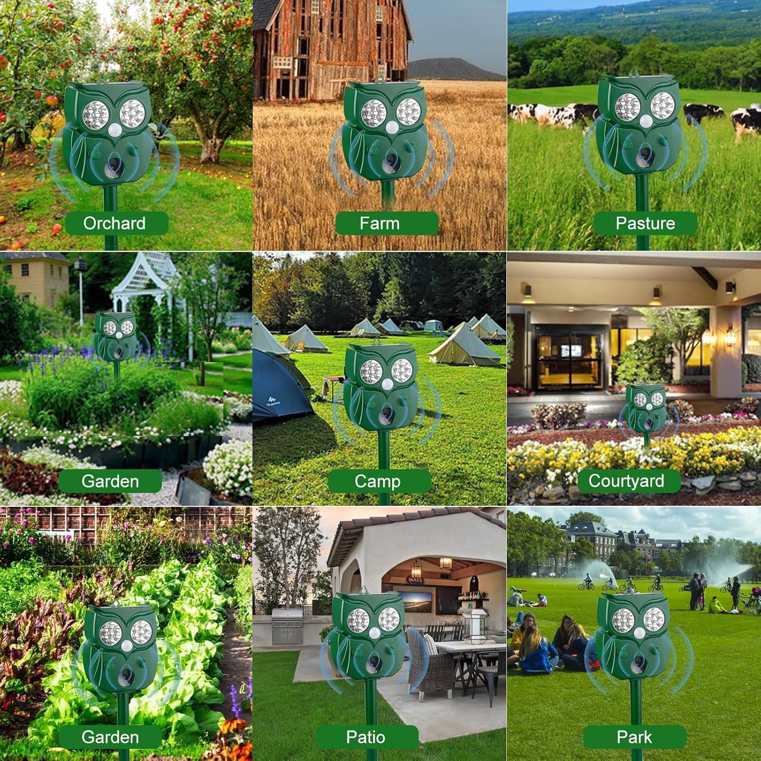 Solar Ultrasonic Animal Repeller with Motion Sensor