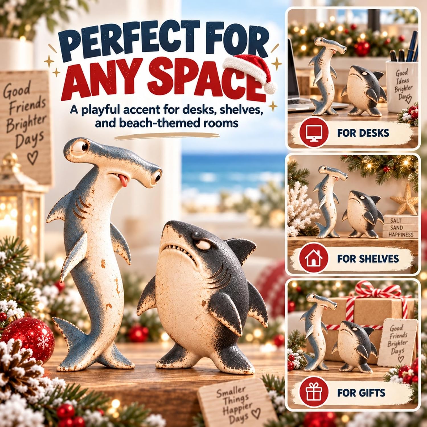 Funny Shark & Dolphin Ocean Figurine Set