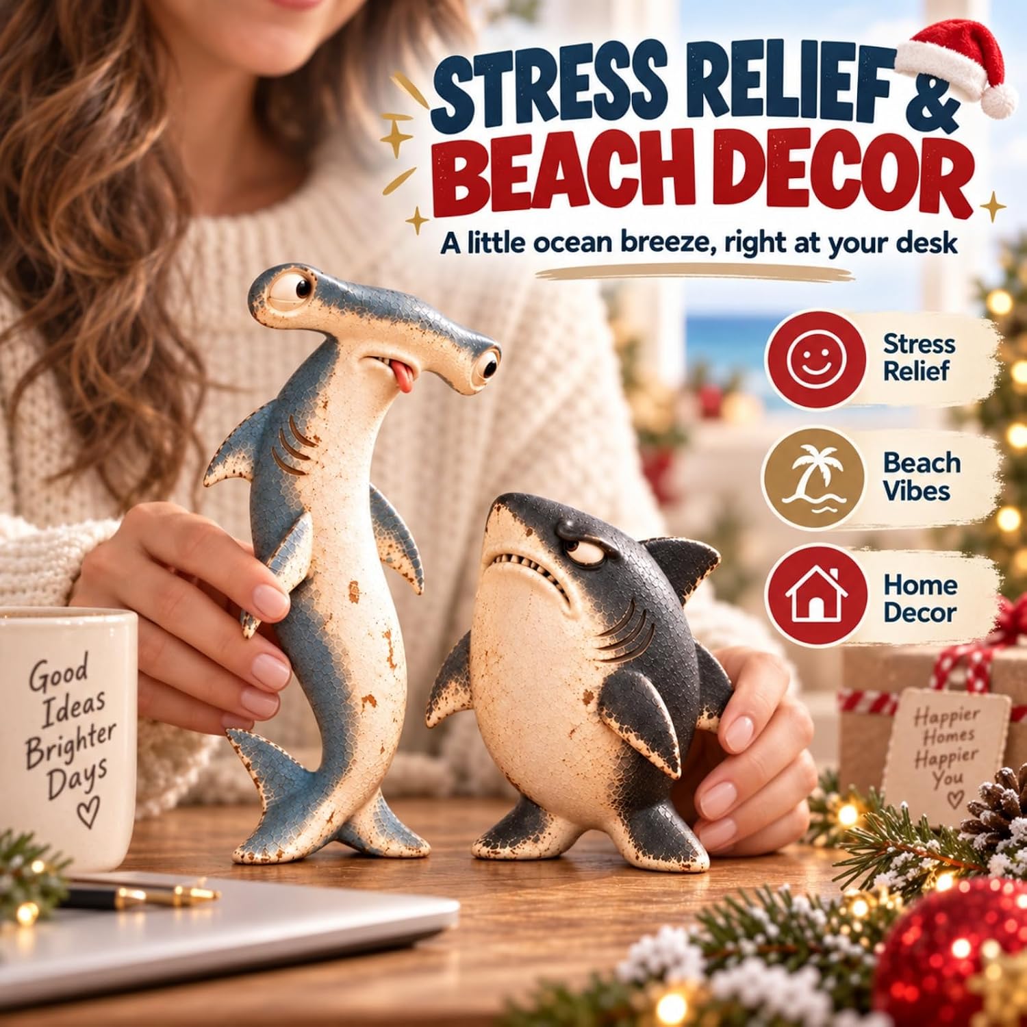 Funny Shark & Dolphin Ocean Figurine Set