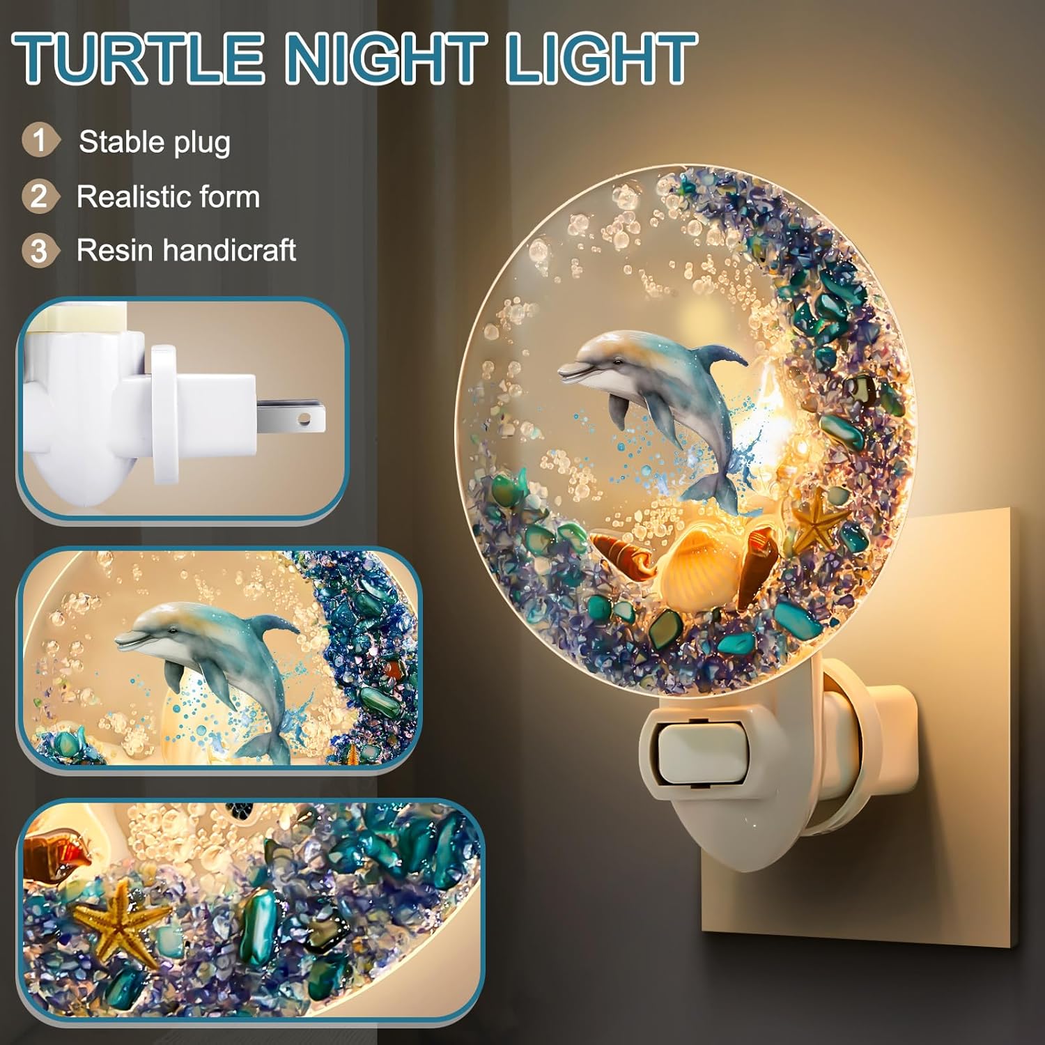 Dolphin Decor Ocean Animal Decorative Night Light
