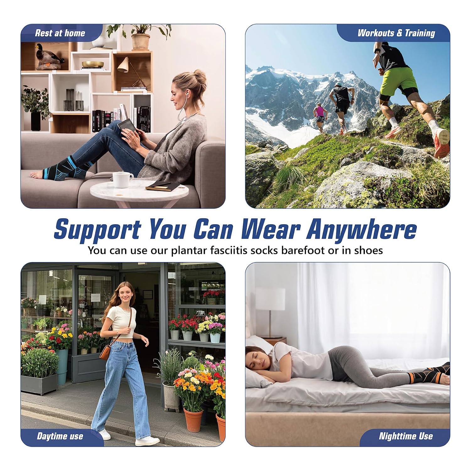 🦶 Adjustable Compression Ankle & Arch Support