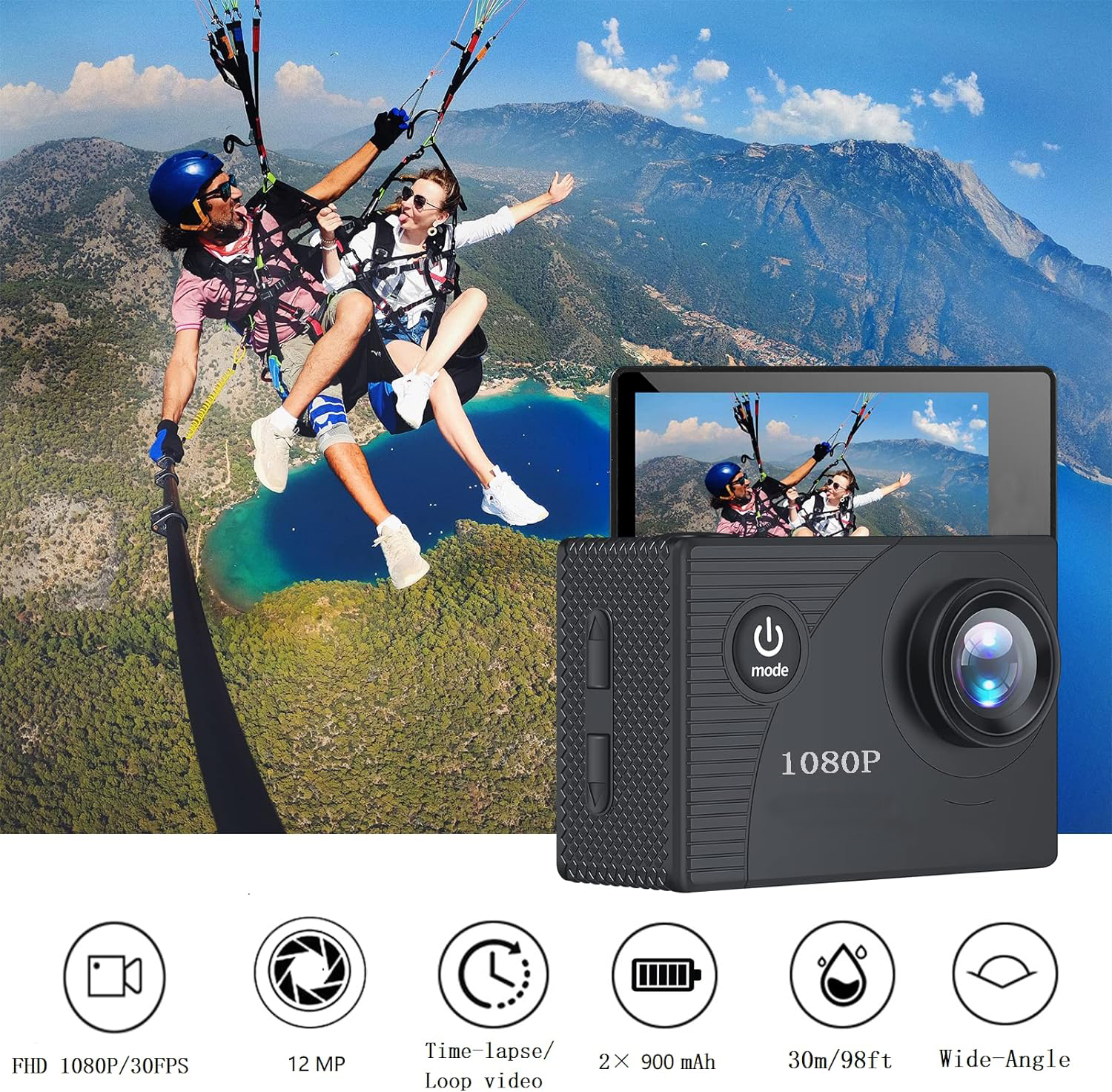 📷Action Camera FHD 1080P 12MP
