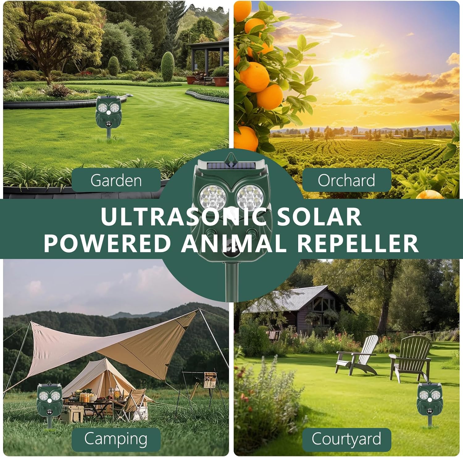 Solar Ultrasonic Animal Repeller with Motion Sensor