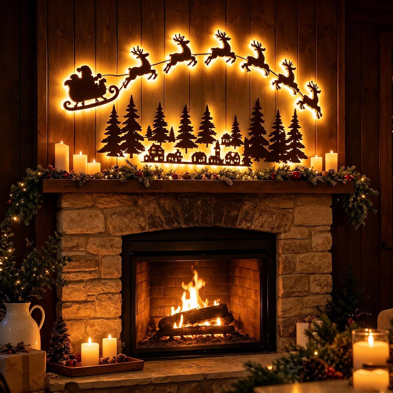Magical LED Reindeer Christmas Wall Decor