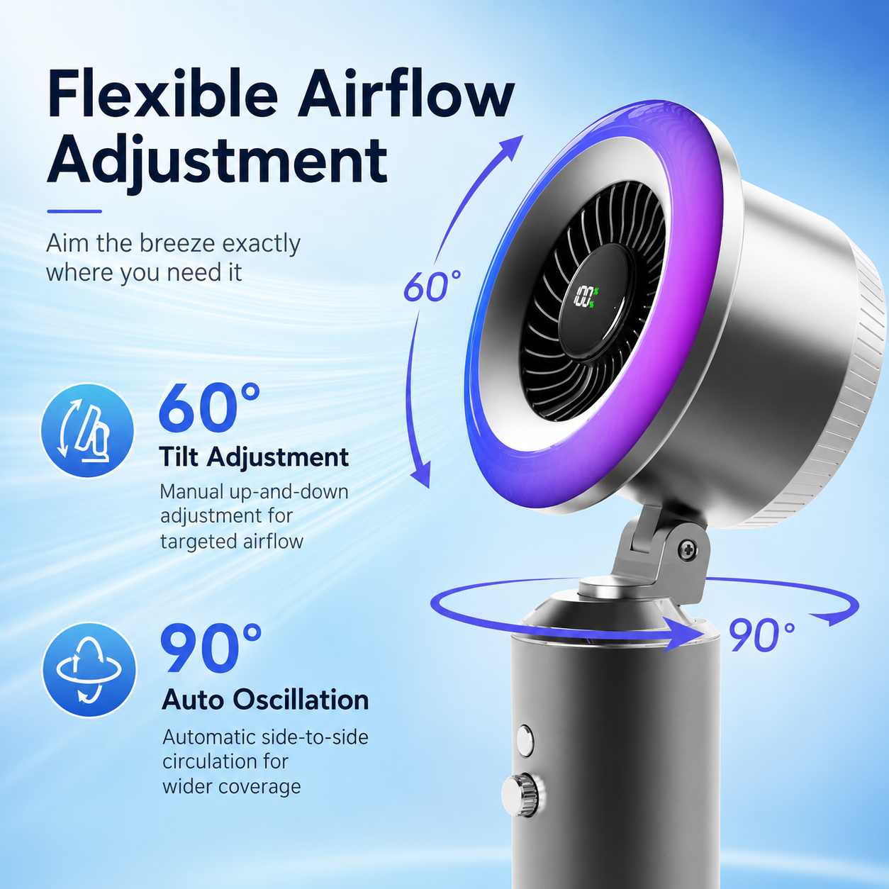 🌙 AI Smart Quiet Air Circulation Fan
