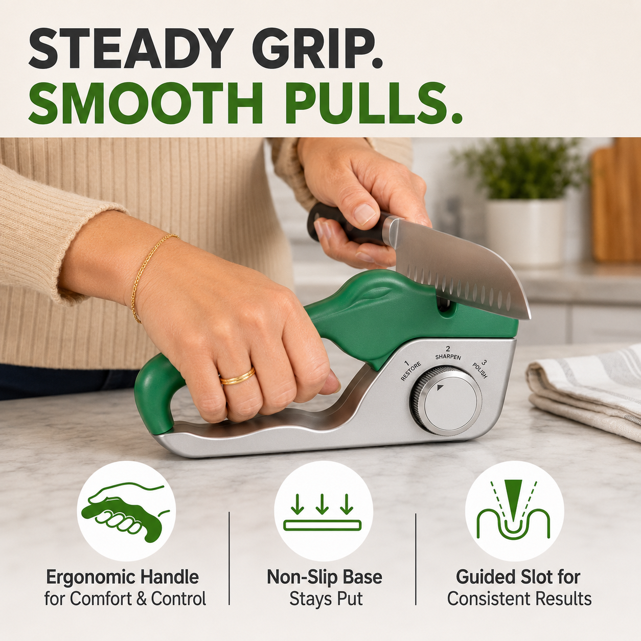 3-Step Dial Knife & Scissor Sharpener