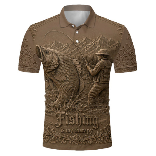 🎣Love Fishing, Fishing Is My Therapy Fishing Polo Shirt