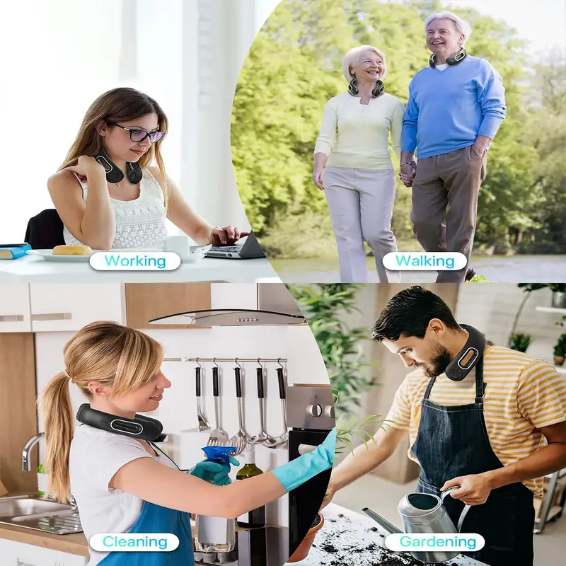 🌪️❄️Portable Neck Fan Saver Pro  – 360° Breeze Anywhere, Anytime! 🔋🎧