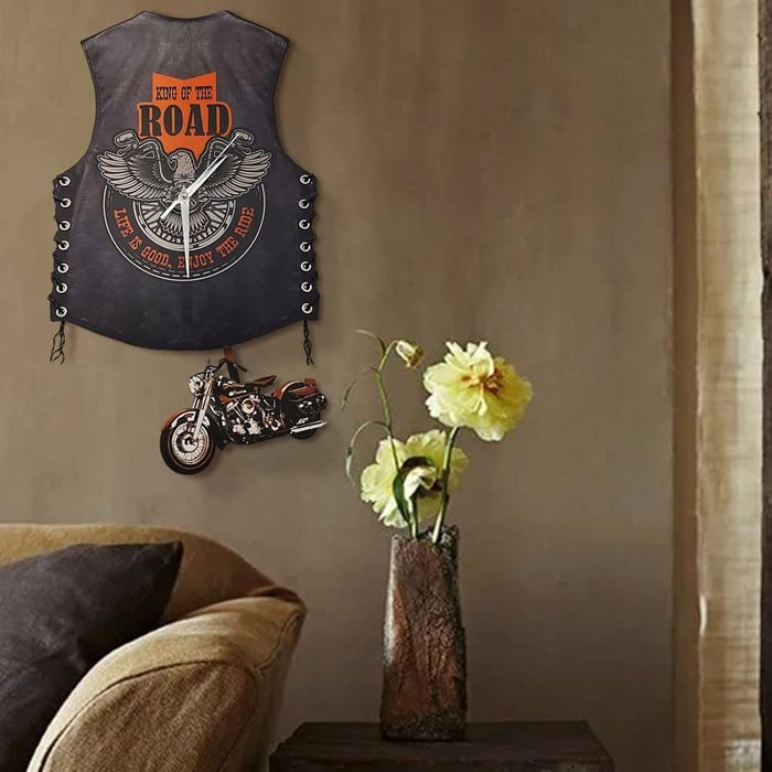 🔥Hot Sale 49% OFF 🏍️Motorcycle Vest Mute Wall Clock