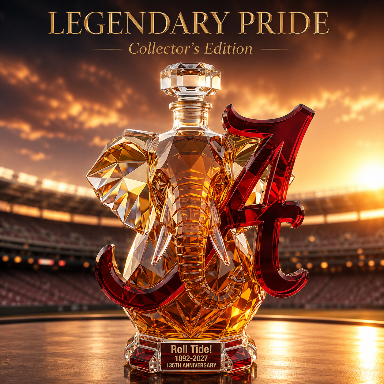 Roll Tide! 1892-2027 135th Anniversary Whiskey Bottle