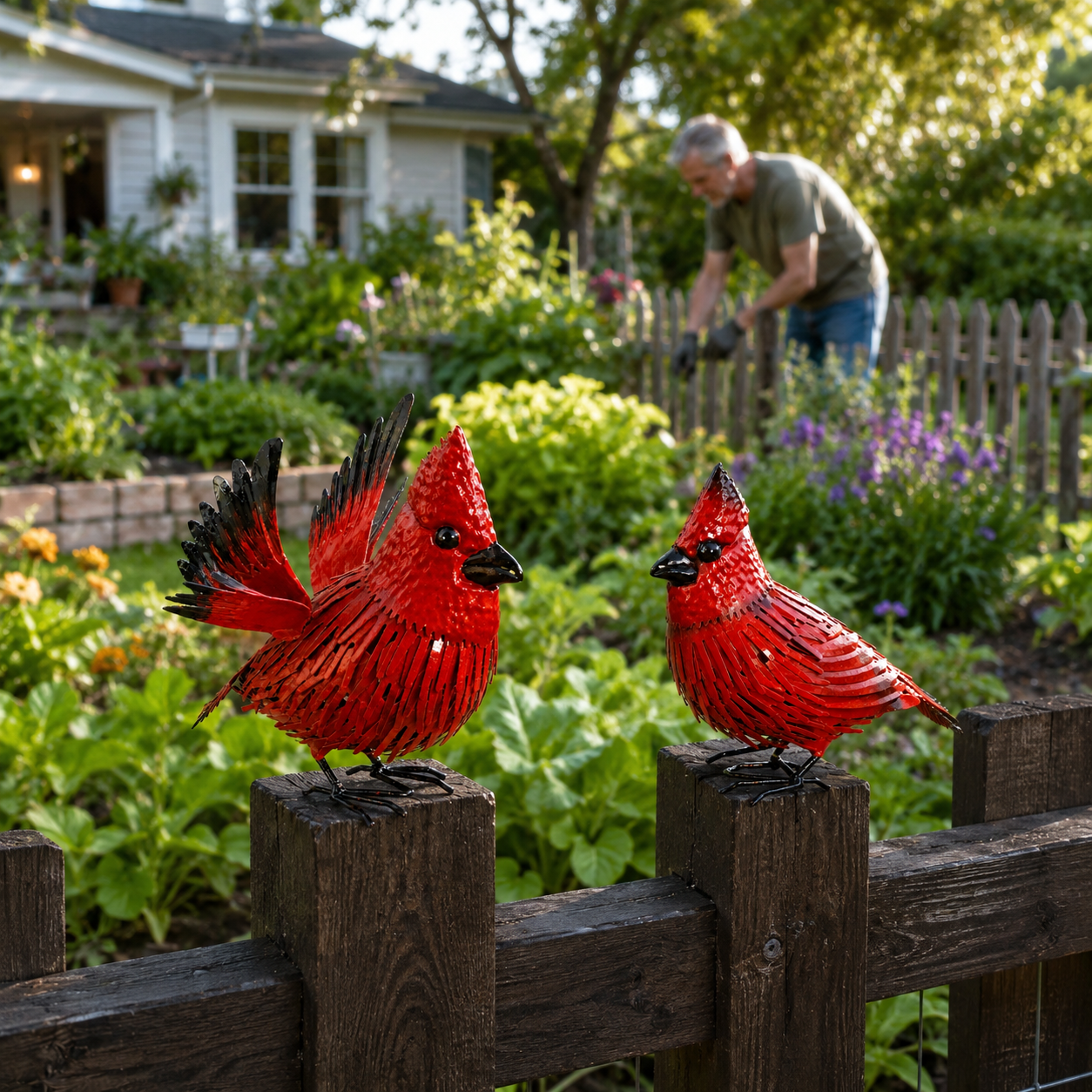 Cardinal Garden Decor Set 🐦❤