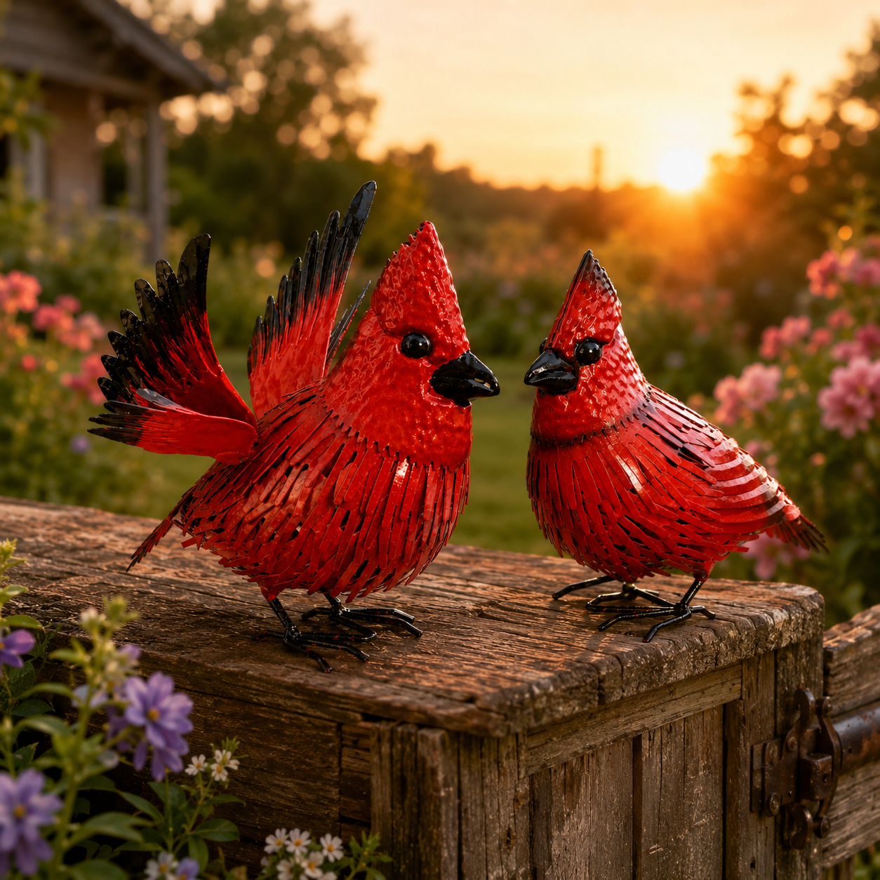 Cardinal Garden Decor Set 🐦❤