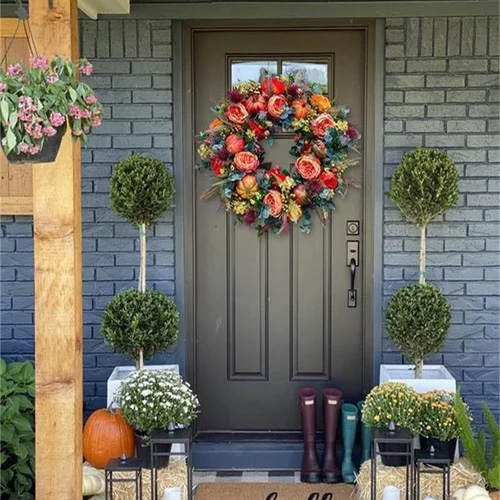 🔥Last Day 49% Off🔥Fall Peony And Pumpkin Wreath - Year Round Wreath