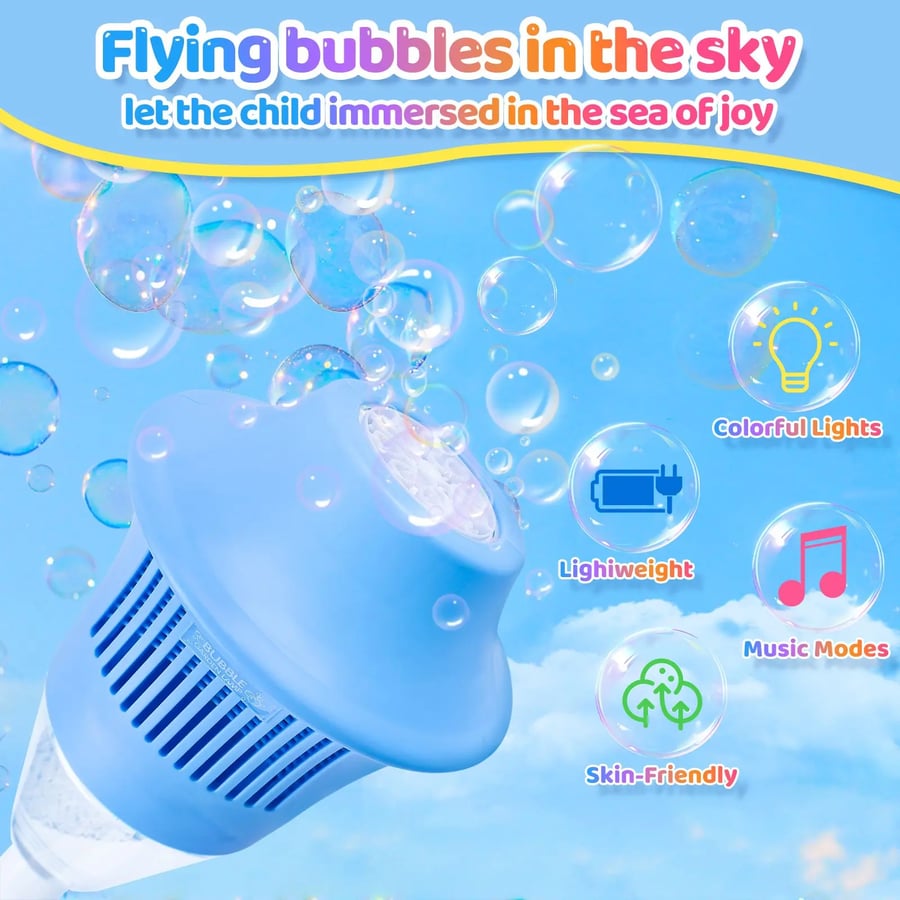 🔥Automatic Handheld Bubble Machine for Kids, Bubble Maker Spring Summer Toys with Lights