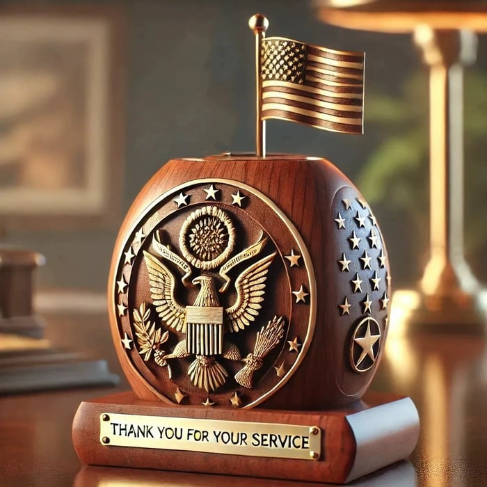 Veterans tribute pen holder