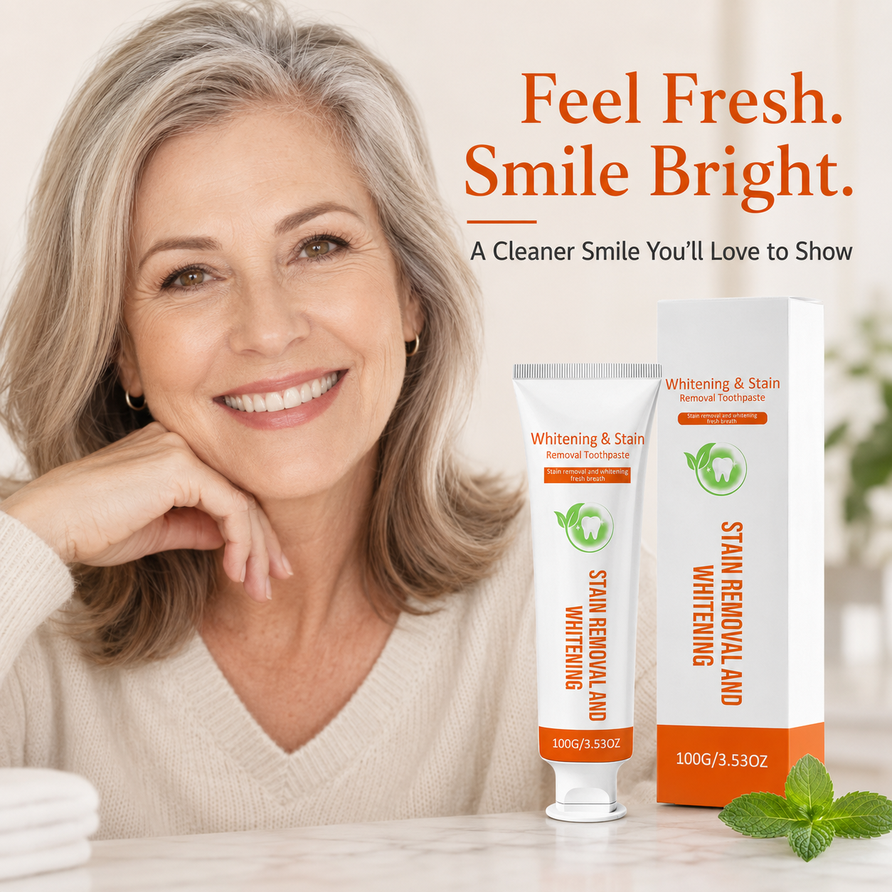 Healiplex Fluoride-Free Whitening Toothpaste – Gentle Stain Removal & Fresh Mint Daily Oral Care