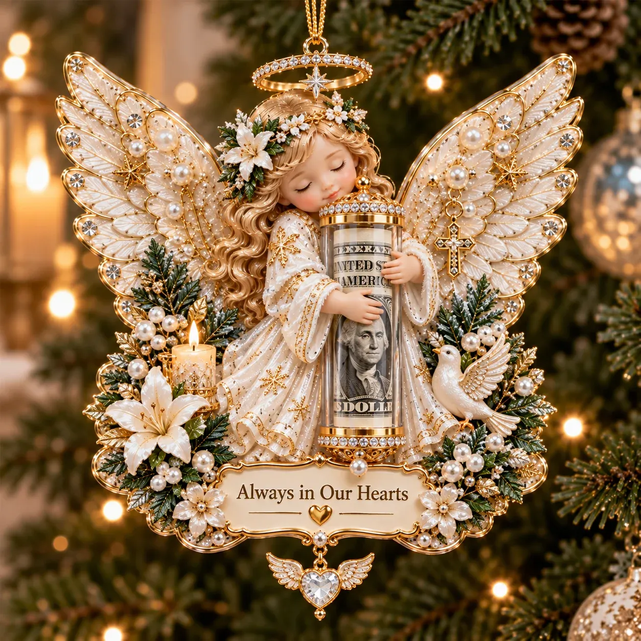 👼💵 3D Angel Christmas Cash Gift Ornament – Holiday Money Holder Keepsake ✨