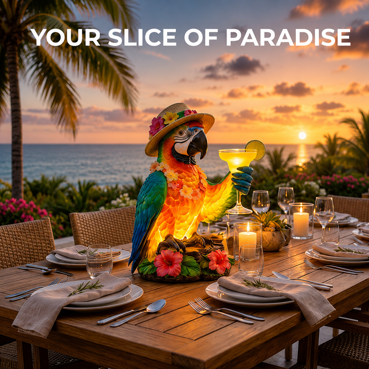 Solar-Powered Waterproof Parrot Paradise Tropical Garden Decorative Light