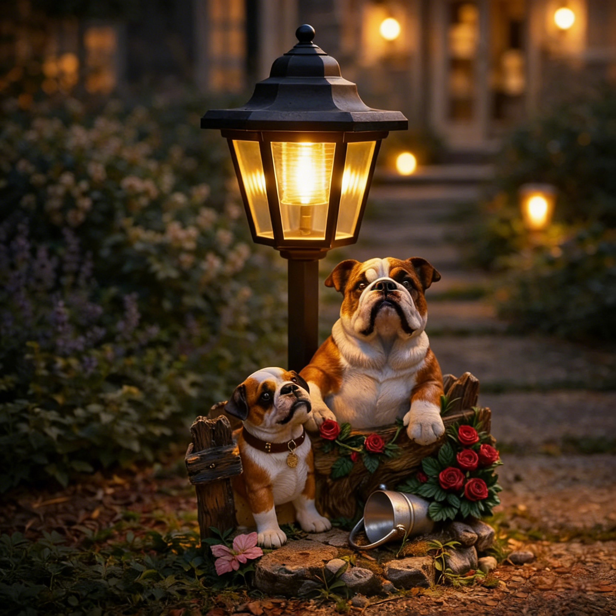 Solar Garden Light Resin Statue – Whimsical Outdoor Decor with Warm Glow