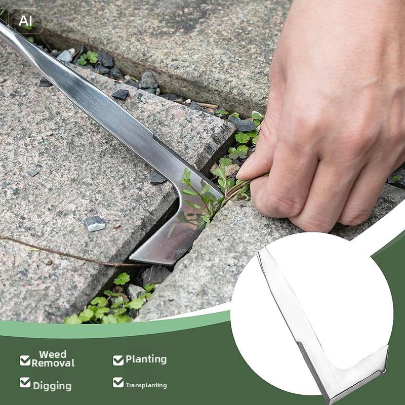 L-Shaped Stainless Steel Crevice Weeding Tool