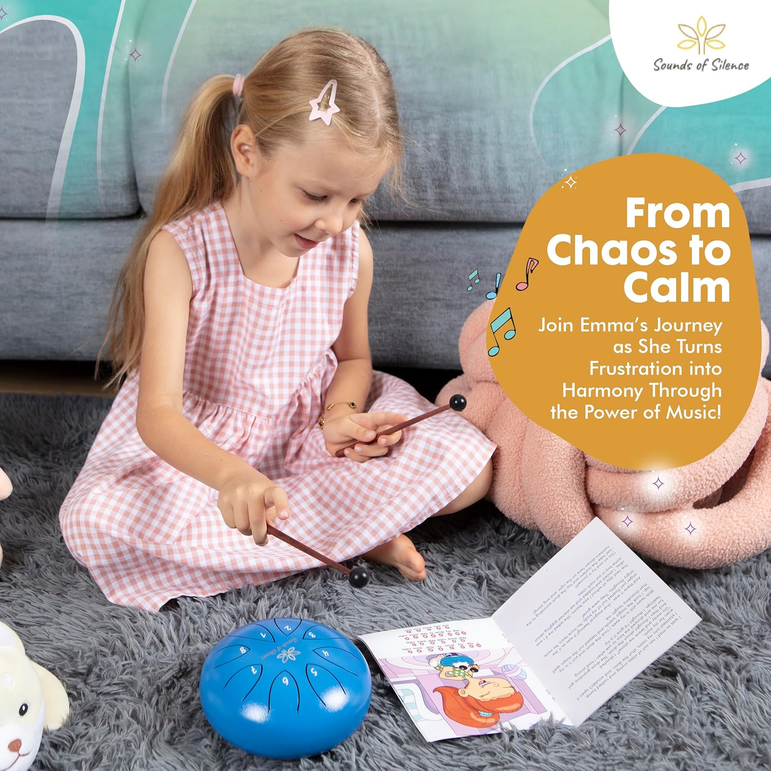 Kids’ Calming Steel Tongue Drum Set