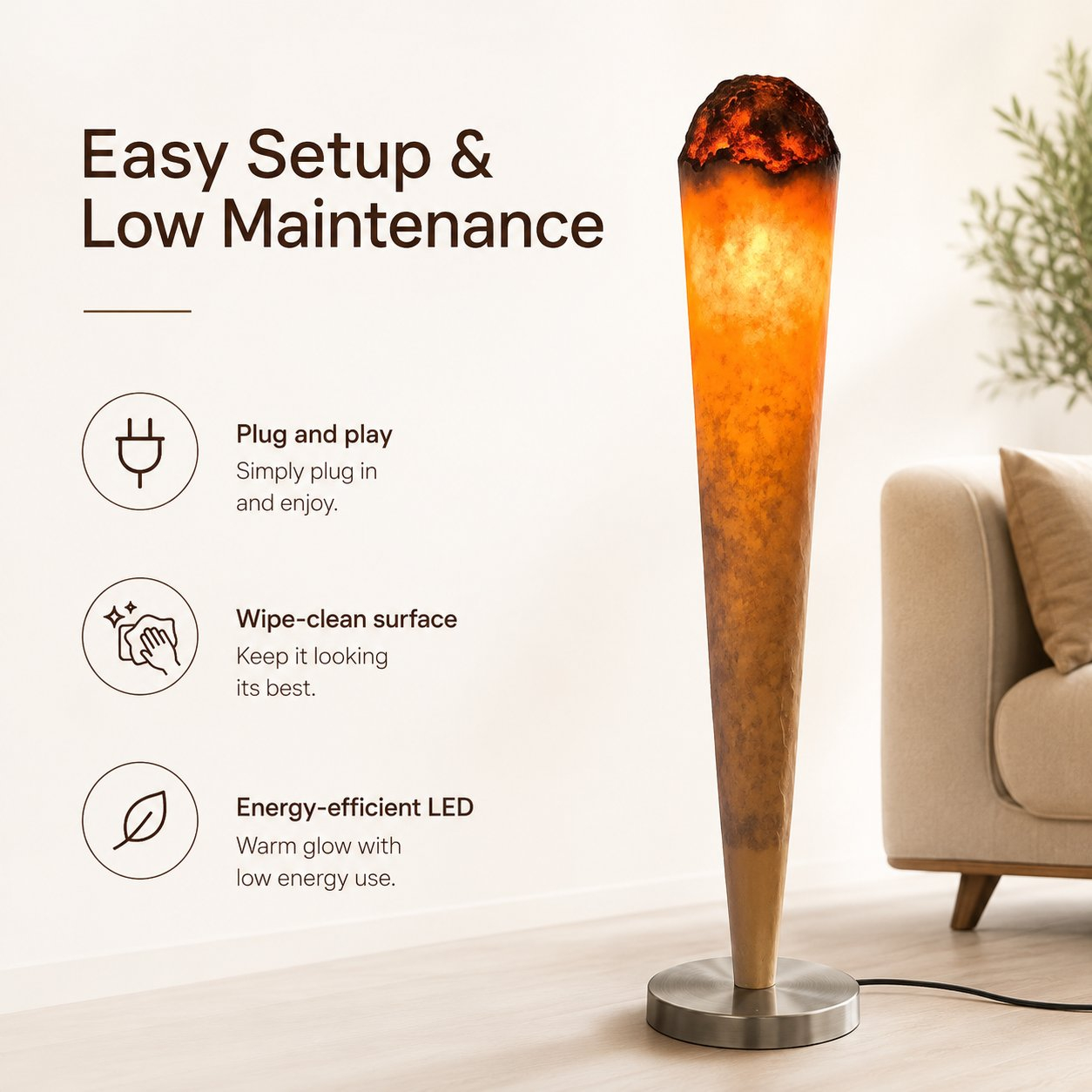 🔥 Giant Burning Cone Floor Lamp