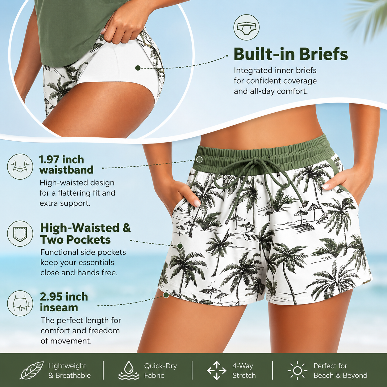⏰LAST DAY 55% OFF - 3 Piece Tankini with Shorts 🔥