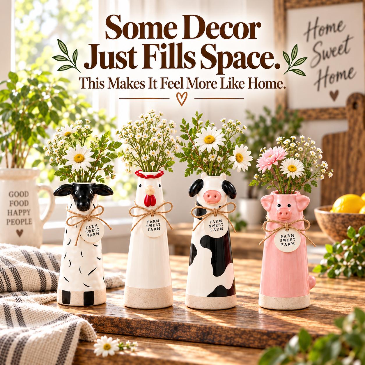 Whimsical Farmhouse Animal Bud Vase