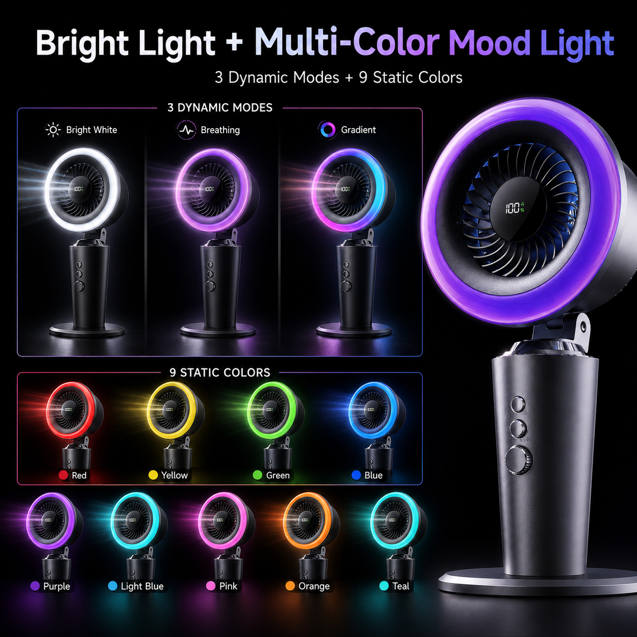 🌙 AI Smart Quiet Air Circulation Fan