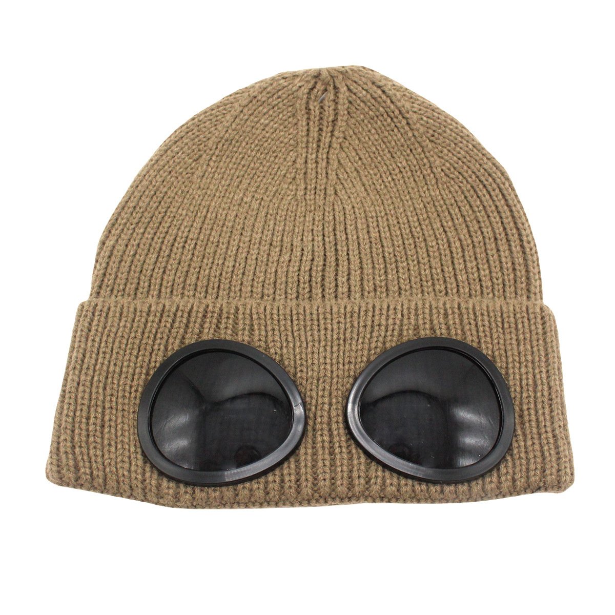 Unisex Solid Color Goggle Lens Design Beanie Hat
