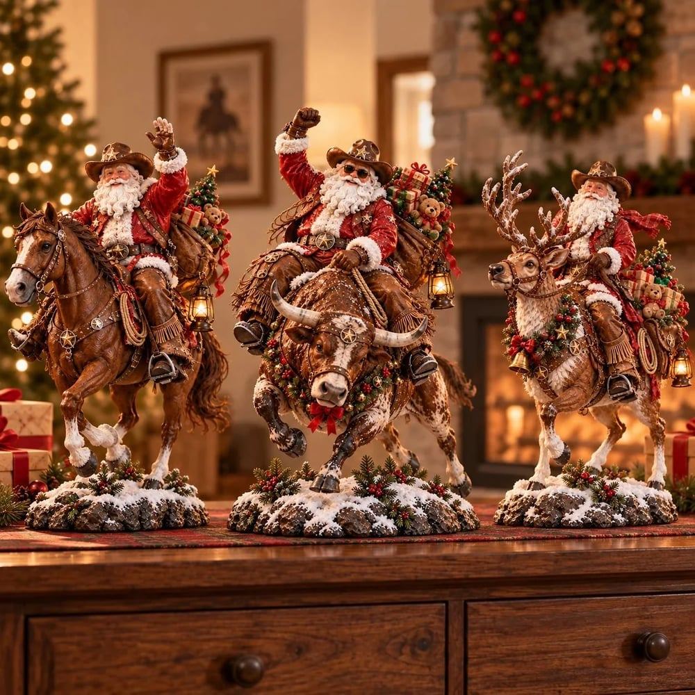 🤠🎄 Home for Christmas Cowboy Santa – Rustic Western Holiday Memory Keepsake