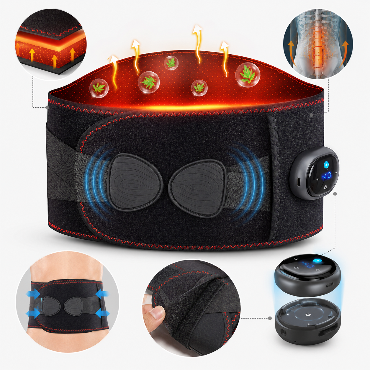 🔥 Heated Waist Massage Belt