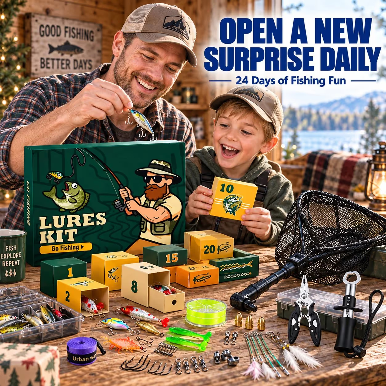 ⏳ Last Day 49% OFF – 🎣 Angler’s Christmas Advent Calendar | 24 Days of Fishing Lures, Tackle & Useful Gear for Anglers 🎄