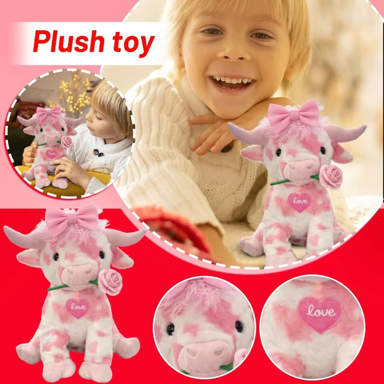 🐮Adorable Pink Highland Cow Plush