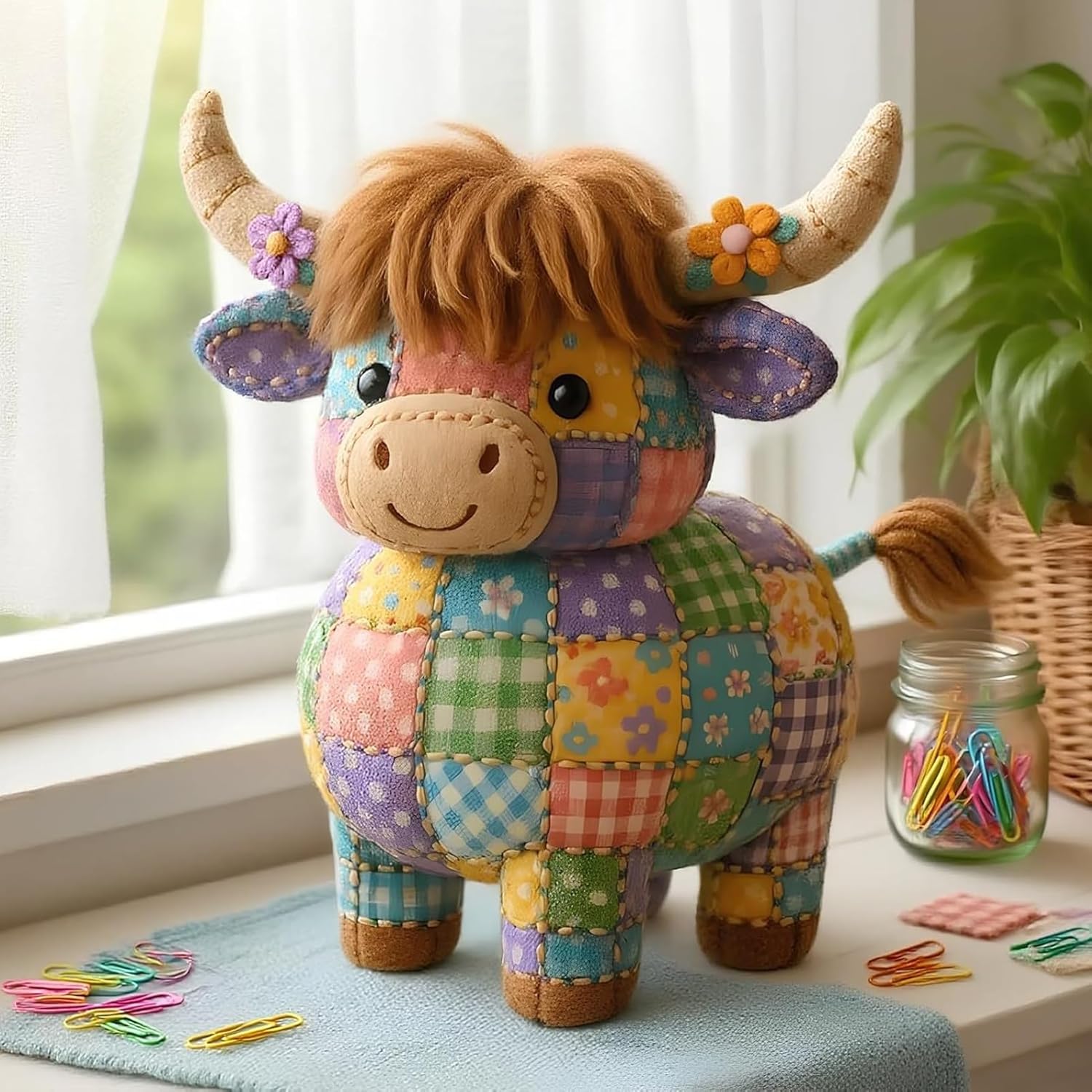 Hand-Patchwork Highland Cattle Ornament🐮