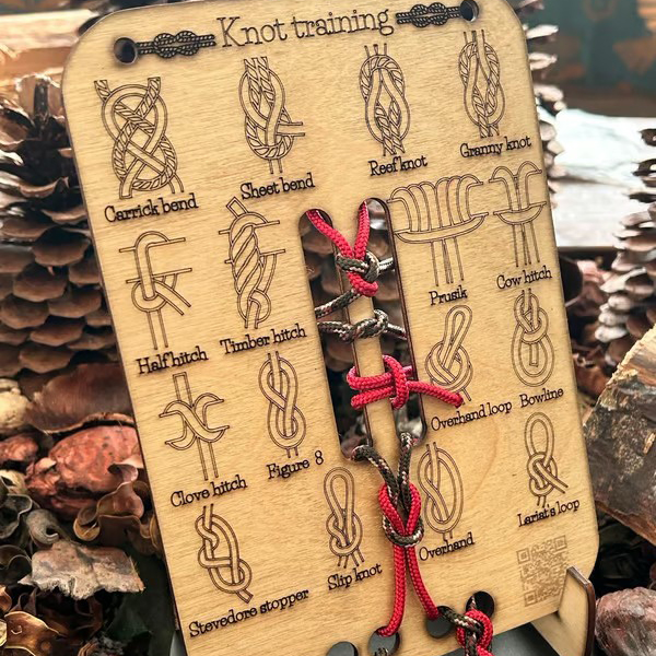 Knot Master Pro Board – Learn 16 Survival Knots with Eco-Friendly Wood Kit