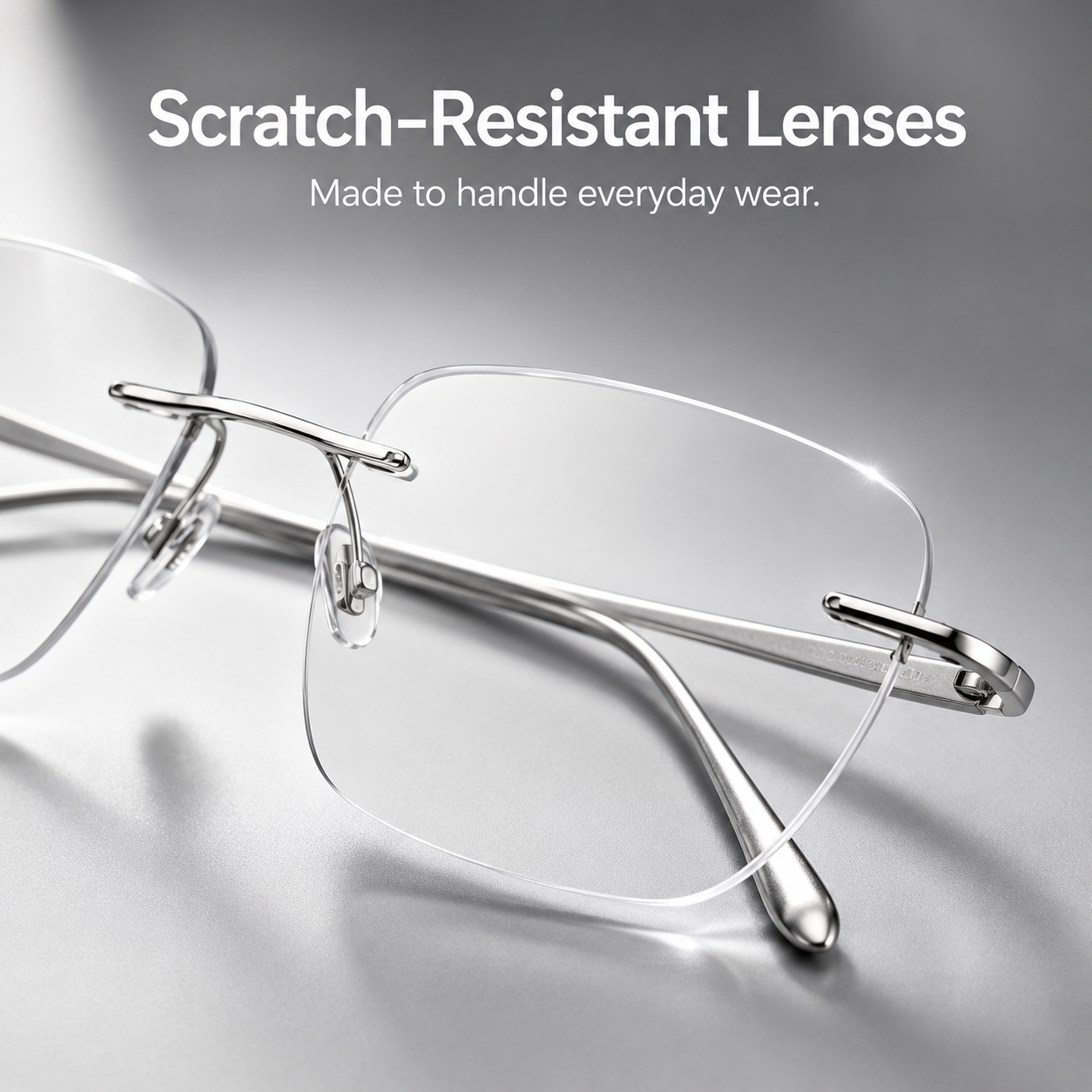 2-in-1 Photochromic Rimless Reading Glasses – UV400, Blue-Light Filtering & Low-Distortion Clarity