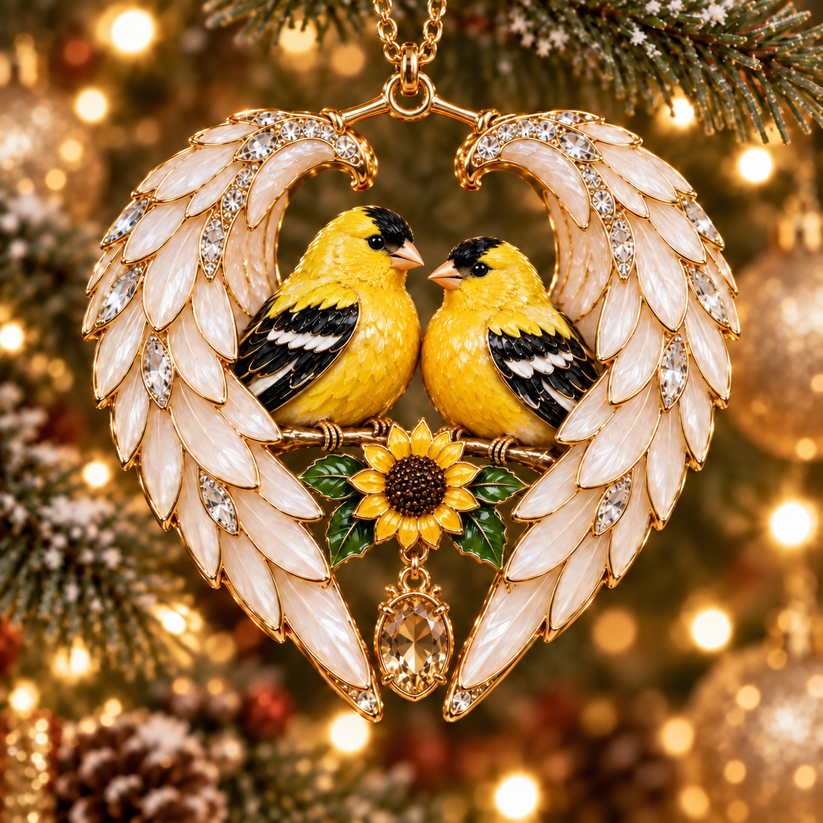 ❤2026 Angel Wing Heart Christmas Ornaments