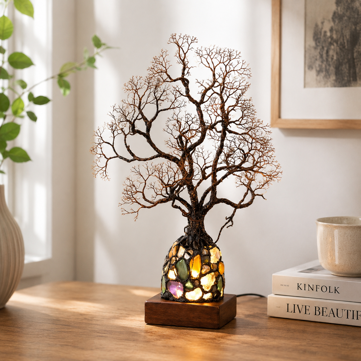 ✨ Bring Positive Energy & Peace Into Your Home With This Stunning Crystal Tree Lamp