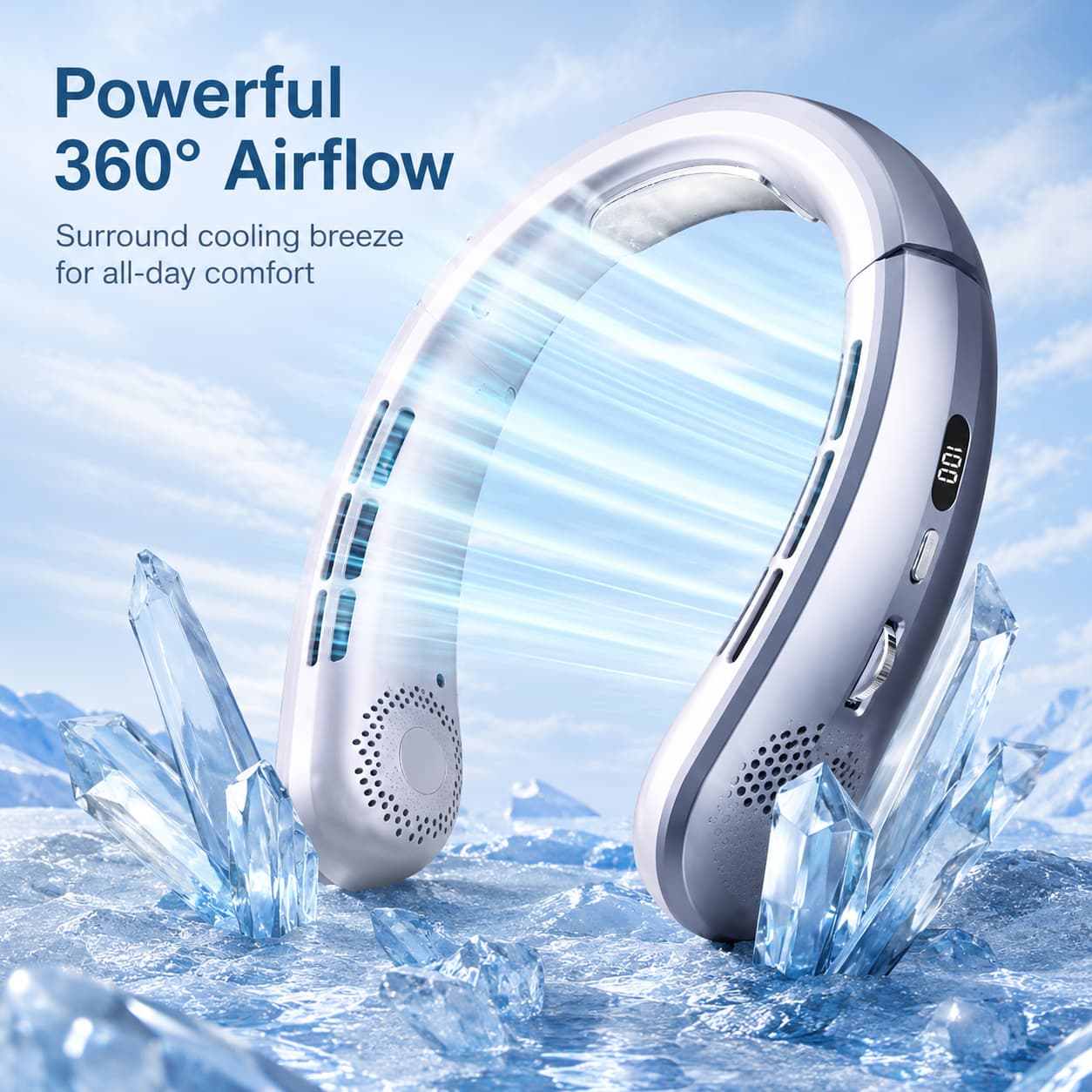 2‑in‑1 Bladeless Neck Cooling Fan