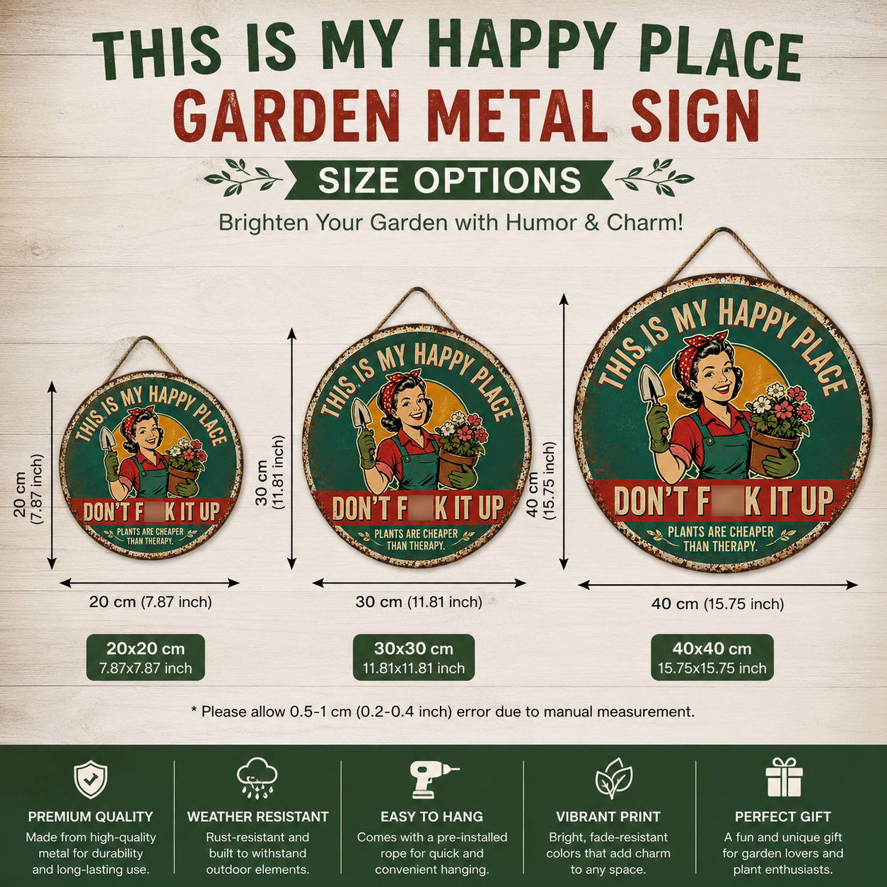 🔥"This Is My Happy Place" Garden Metal Sign