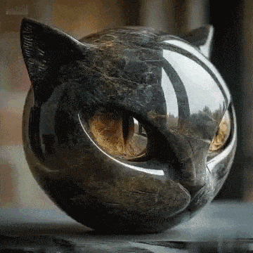 Luxury Black Cat Stone Sculpture – Elegant Home Décor & Gift-Ready Art Piece