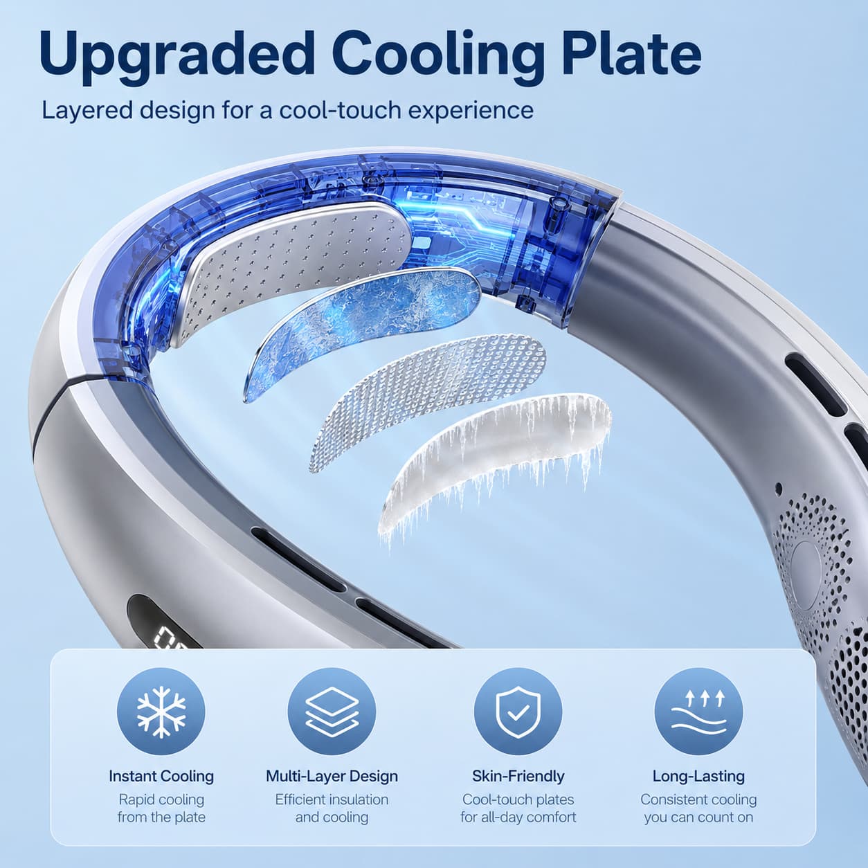 2‑in‑1 Bladeless Neck Cooling Fan