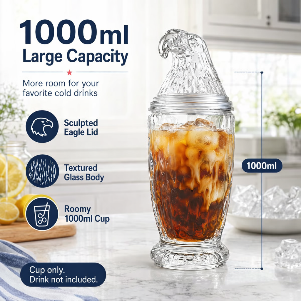 🦅 Eagle Glass Cup — Celebrate Boldly