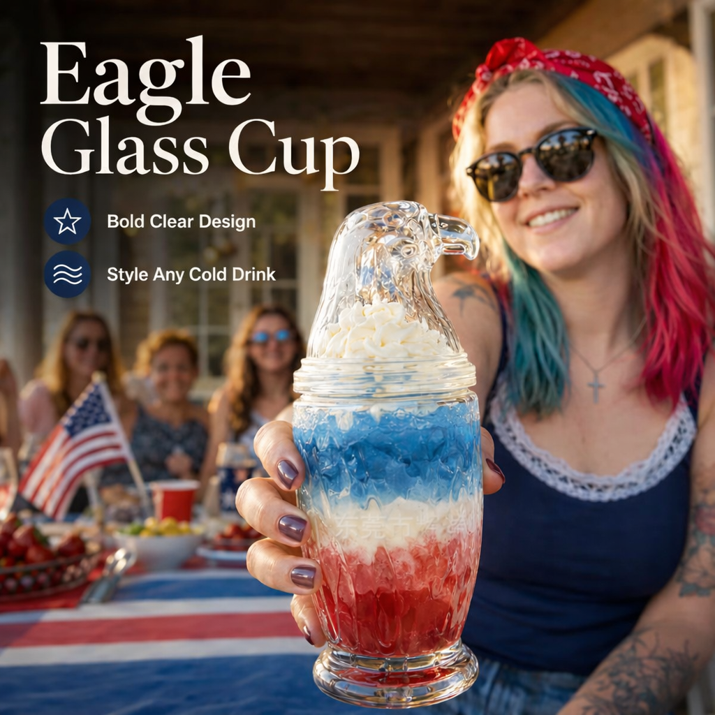 🦅 Eagle Glass Cup — Celebrate Boldly