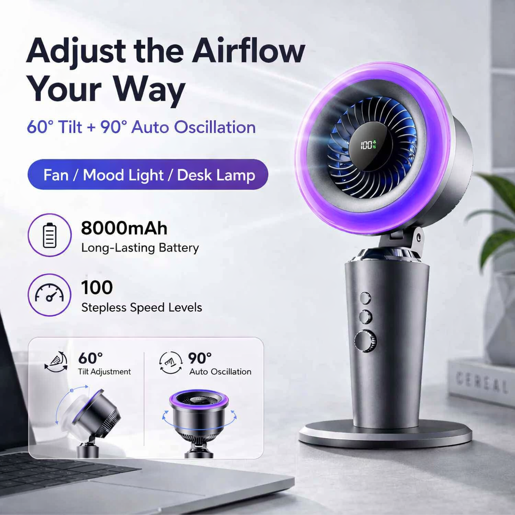 🌙 AI Smart Quiet Air Circulation Fan