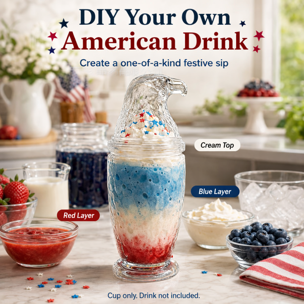 🦅 Eagle Glass Cup — Celebrate Boldly
