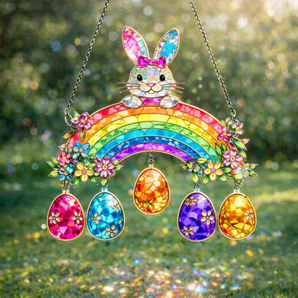 🌸 Easter Stained Glass Crystal Suncatcher